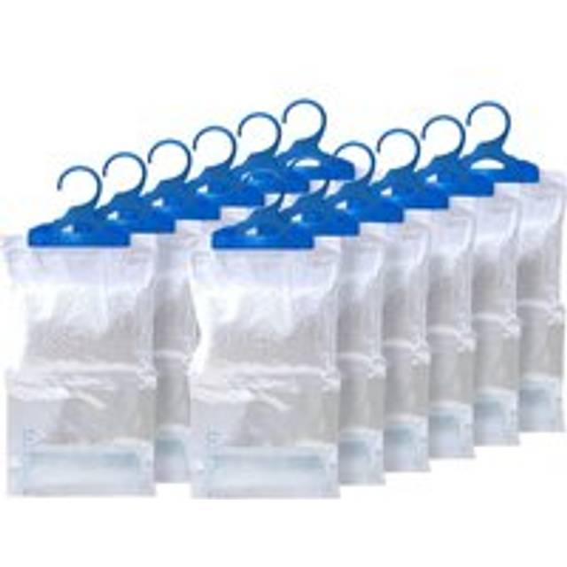 Pack Of 12 Hanging Interior Wardrobe Dehumidifier To Stop Damp, Mould Mildew And condensation - White - One Size