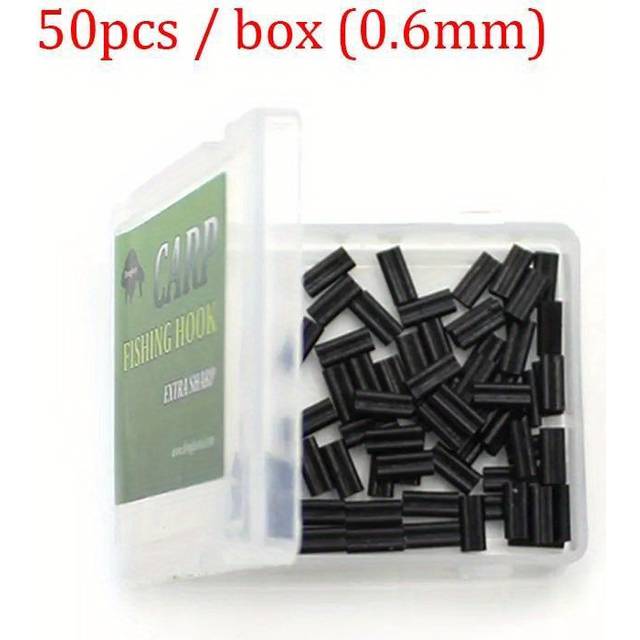 TEMU 50pcs Carp Fishing Crimps - Strong & Reliable Crimping System For Chod Hair Rigs, Ronnie Rigs, Coated Braid & Mono - Essential Fishing Accessories