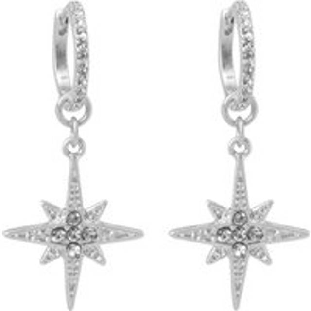 Womens Silver 'Gothic Revival' Star Earrings - Grey - One Size