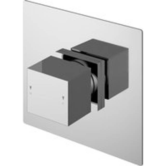 Ripple Contemporary Bathroom Square Concealed Thermostatic Temperature Control Valve, 125mm, Chrome - Balterley