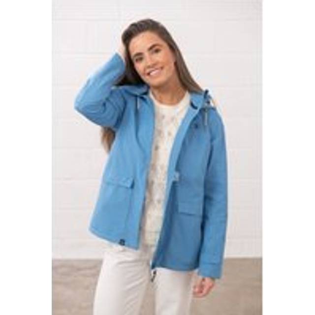 (10, New Marine Blue) LightHouse Women's Beachcomber Waterproof Jacket - Ladies Windproof Spring Sumer Outdoor Coat with Hood