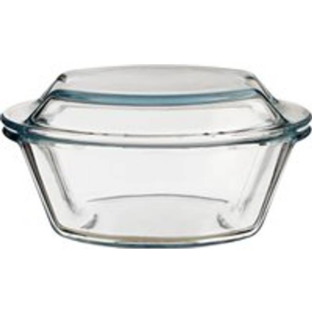 Medium Round Glass Casserole Dish, Durable Borosilicate Glass Oven Dish With Lid, Heat-Resistant Bakeware - Clear - One Size