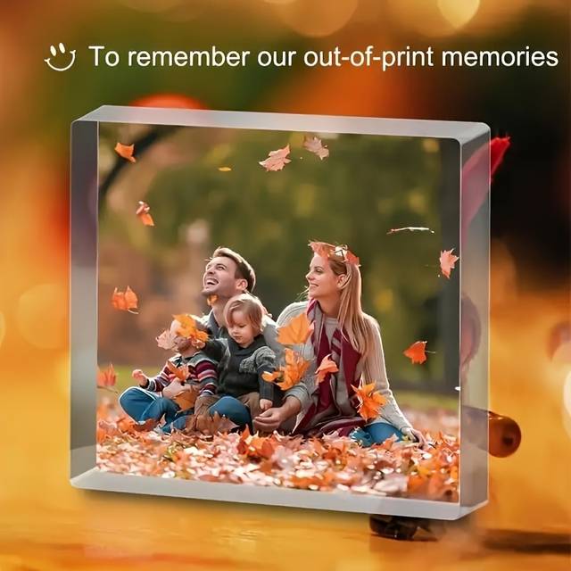 TEMU Custom Acrylic Photo Display Cube, Personalized Picture Showcase, Ideal Gift For , With No Electricity Needed For Home Decor, Events, And Thank You Presents
