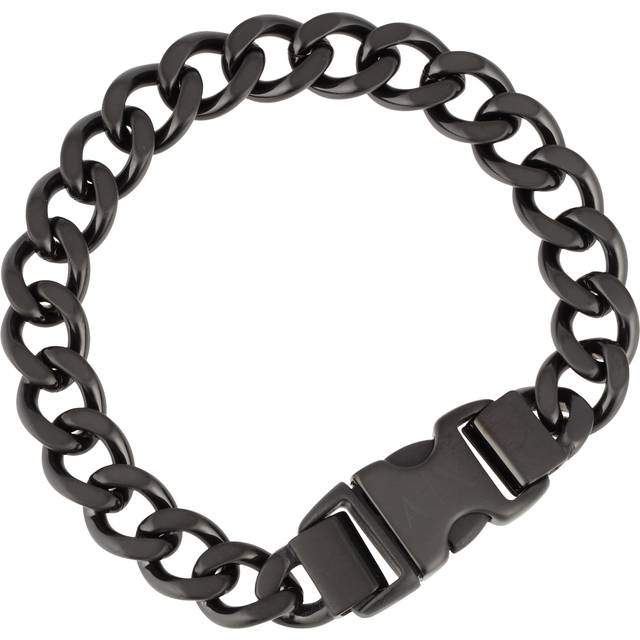 Armani Exchange Men's Black Stainless Steel Chain Buckle Bracelet