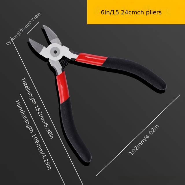 TEMU 1pc Chrome Vanadium Steel Wire Cutter Pliers, Electrician's Specialty Diagonal Cutting Nippers, Ultra-hard Thin Blade Steel, Handle, Wire Cutting Tool | Thin Blade Cutter | Tool