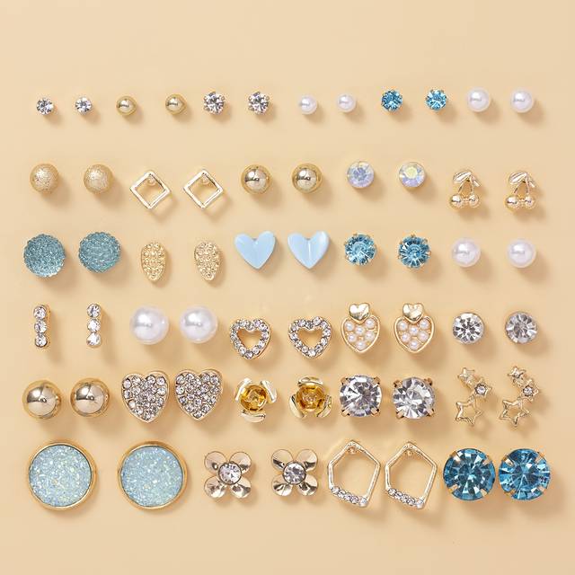 TEMU A Set Of 30 Pairs Of Elegant And Minimalist Earrings, Everyday Wear And Festive Gifts.
