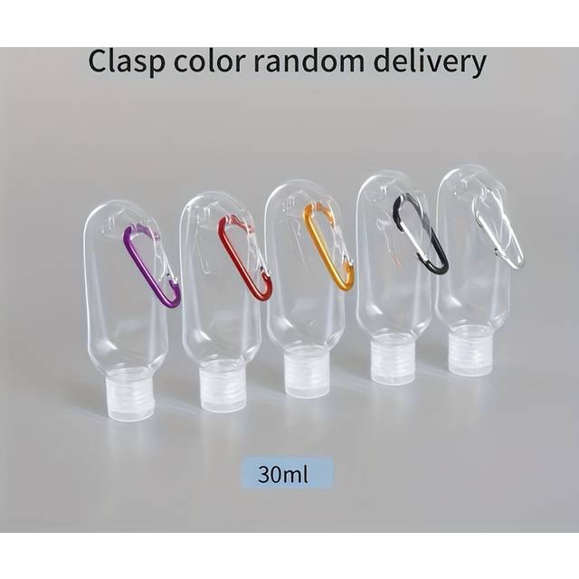 TEMU 5pcs 30ml Leak-proof Travel Squeeze Bottles With Keychains - Refillable, Portable Containers For Hand Sanitizer & Toiletries In Assorted Colors (blue, White, Clear), Travel Bottles For Toiletries
