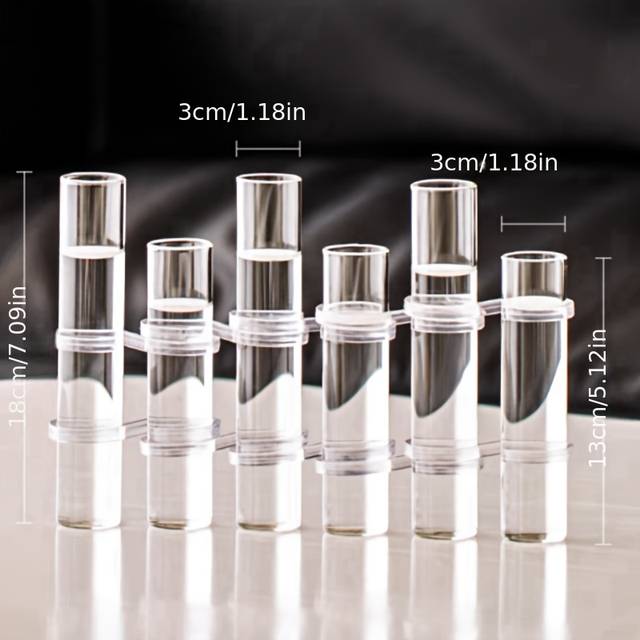 TEMU 6/8pcs Transparent Glass Vase, Round Shape, High-value Glass Decoration, For Home, Holiday Gift, Flower Arrangement, Hydroponic Plant Pot, Combination Vase Decoration