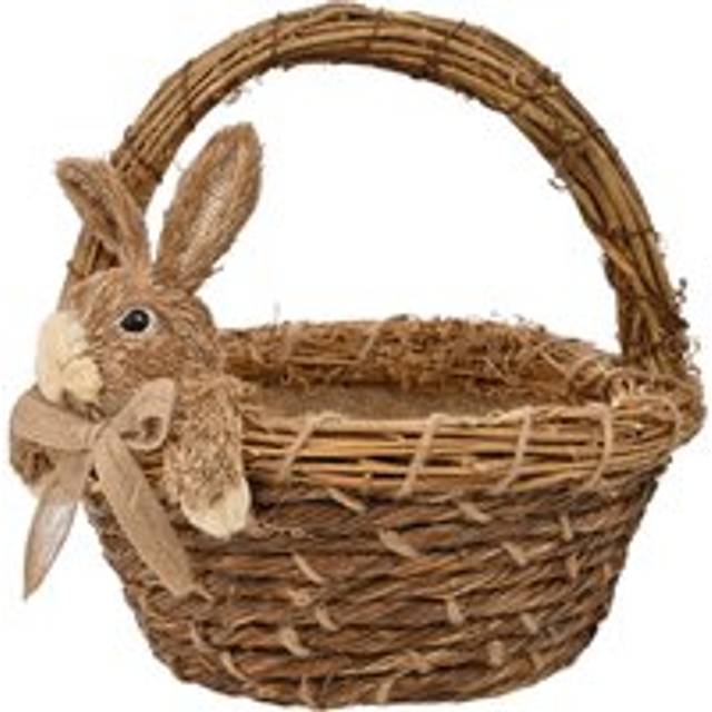 Eggs-traordinary Gift Co. Woven Basket With Bunny Character - Brown