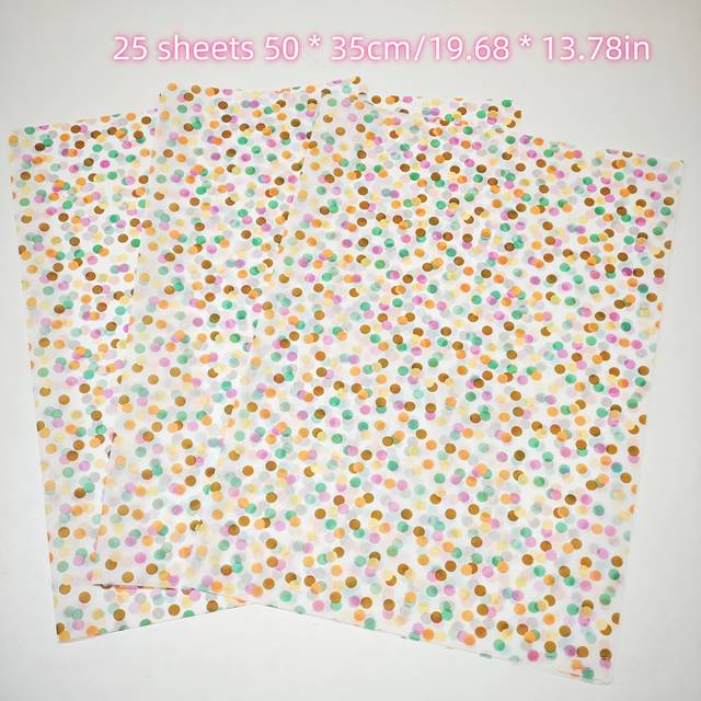 TEMU 25pcs Colorful Polka Dot Gift Wrapping Tissue Paper, 20''x 14'' - Easter, Weddings, Holidays, Birthdays, Bouquet & Shoe Packaging, Gift Bags Filler, Gift Wrapping Accessories