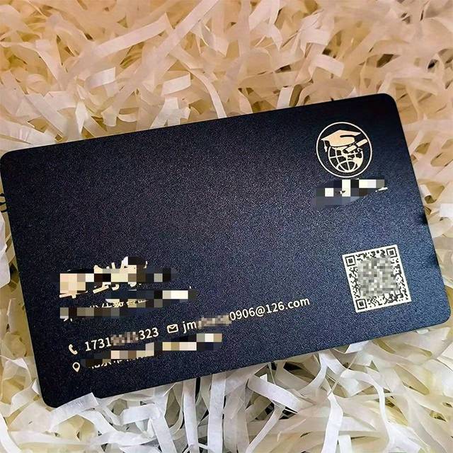 TEMU Customizable Waterproof Pvc Business Card - Frosted Personalized Design With Golden Accents, Professional Office Supplies For Networking & Branding