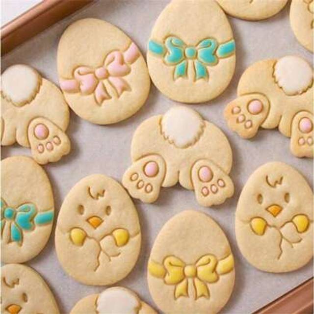 SHEIN 3pcs, Easter Cookie Cutters, Plastic Pastry Cutter, Bunny Chicken Egg Biscuit Molds, Baking Tools, Kitchen Accessories