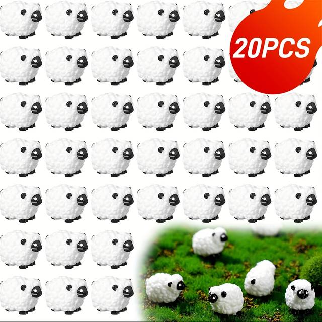 TEMU 20pcs Mini Resin Statues For Fairy Outdoor Moss Decoration, Micro Landscape Statues, Garden Diy Decorations, Outdoor Garden Decorations