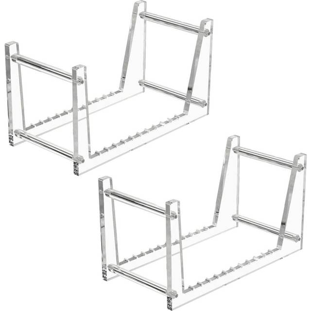 2PCS Now Playing Vinyl Record Stand Wall Mount Acrylic Album Record Holder Floating Book Shelves black