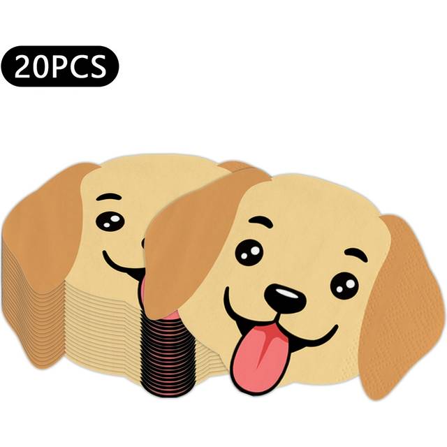TEMU Dog Shaped Paper Napkins, Puppy Themed Party Supplies, Birthday Celebration Dinner Napkins, Use, Cute , Party Decorations