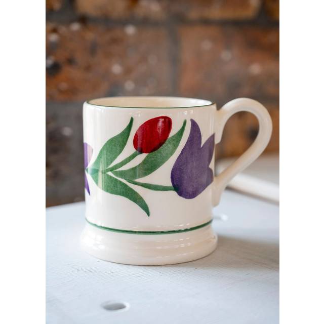 Tulips Border 1/2 Pint Mug - Unique Handmade & Handpainted English Earthenware Tea/Coffee Mug | Emma Bridgewater