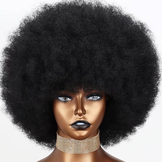 TEMU Afro Curly Wigs For Women Soft Black Afro Wigs Synthetic Wig Beginners Friendly Heat Resistant Elegant For Daily Use Wigs For Women