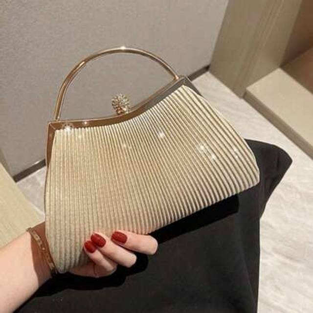 SHEIN Dazzling Rhinestone Evening Clutch Bag - Chic Striped Or Solid Color, Handheld Design. The Perfect Choice For Fashionable Women. Suitable For Evening