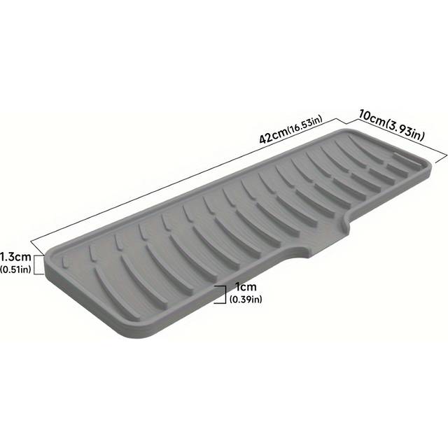 TEMU Silicone Dish Drying Mat For Kitchen Sink With Drain, Non-slip, Sloped Design, Integrated Draining System - Silicone Kitchen Sink Organizer Tray