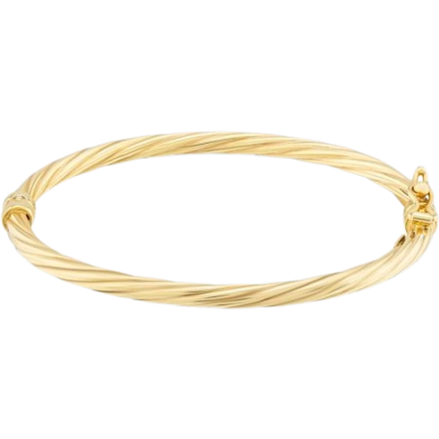 9ct Yellow Gold Twist Oval Baby Bangle 1.36.0071