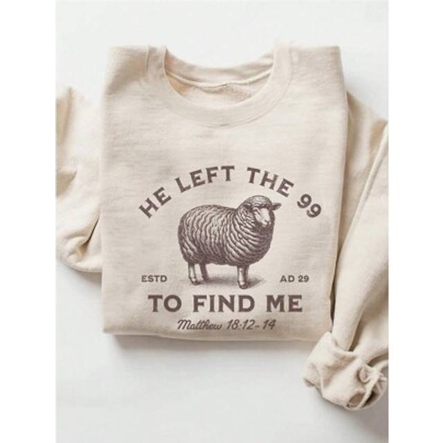 INAWLY Jesus Left 99 Sweaters, The Lord Is My Shepherd Crew Neck Sweatshirt, Christian Sport Shirt, Christian Crewneck, He Left 99 To Save My Hoodie Graduati