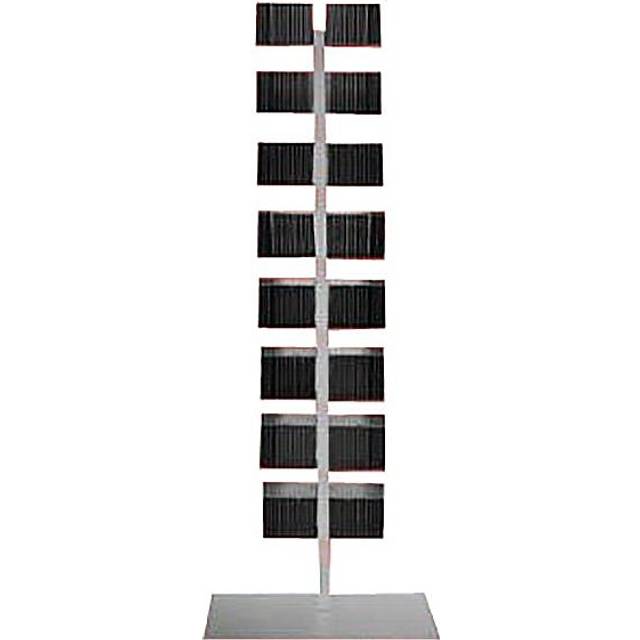 Radius - CD Standing Shelf Double 170cm - silber/pulverbeschichtet/16 Fächer/LxBxH 59x32x170cm - silver (170.0 x 59.0 x 32.0cm)