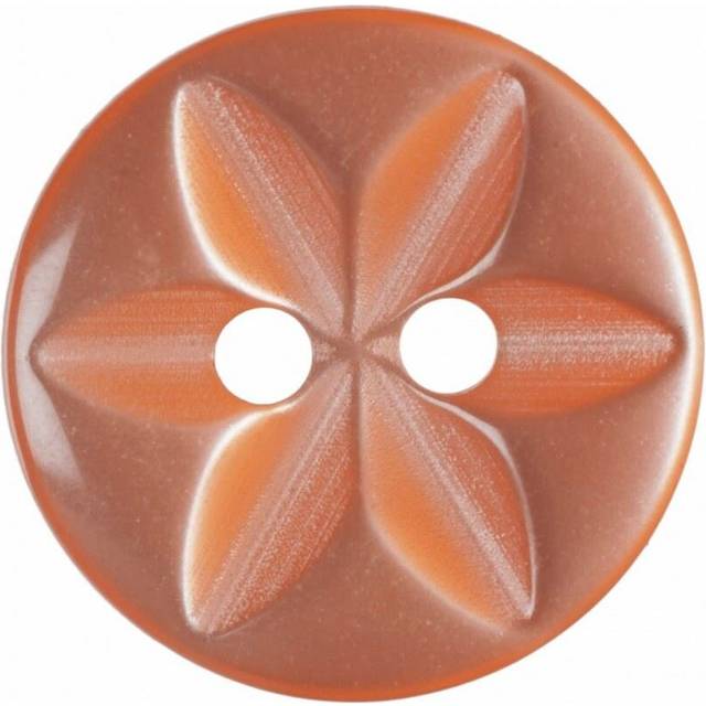Hemline Round Floral Buttons Orange