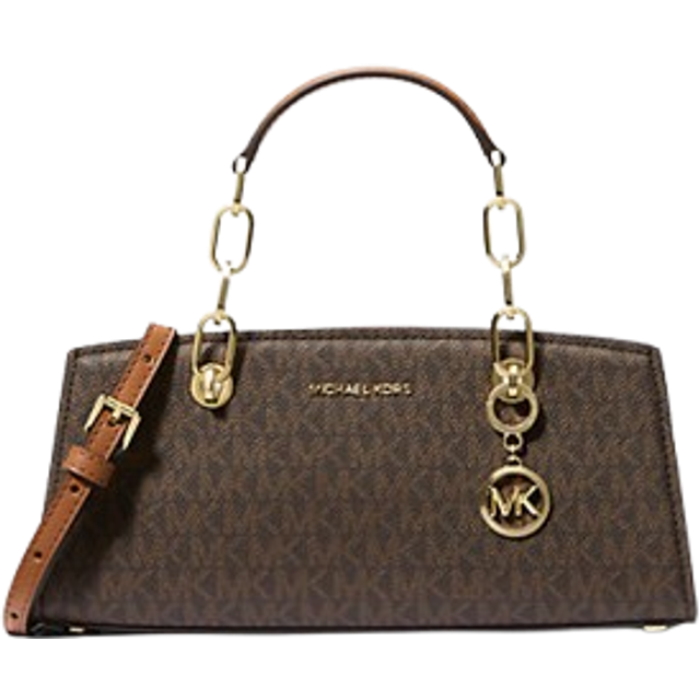 MK Cynthia Small Signature Logo Satchel - Brown - Michael Kors - ONE SIZE