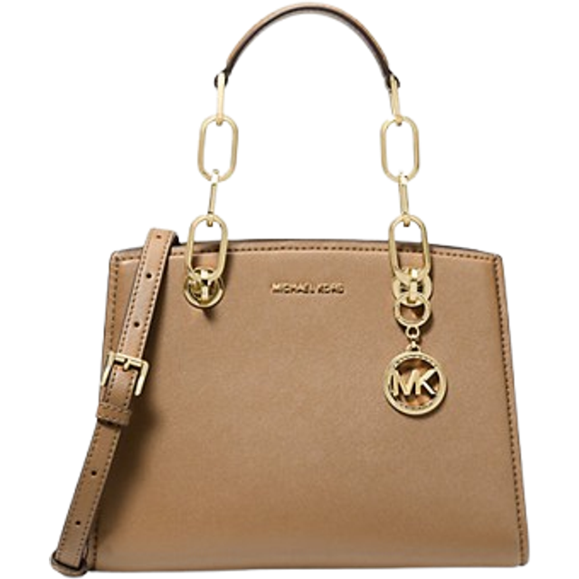 MK Cynthia Small Leather Satchel - Natural - Michael Kors
