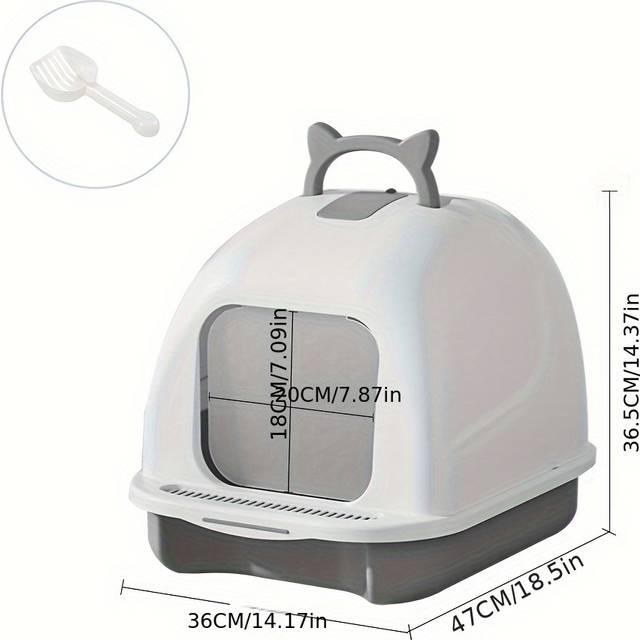 TEMU Cat Litter Box, Large Enclosed Cat Pan With Lid, Splash-proof, Deodorizing, Pet Supplies For Cats