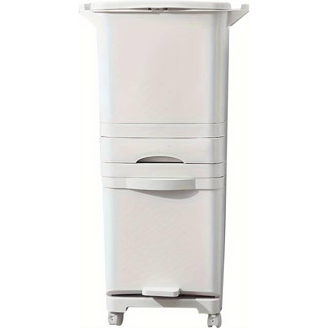 TEMU 38/42l Large Recycling Bin Mobile Indoor Outdoor Pedal Rubbish Waste Can Trolley