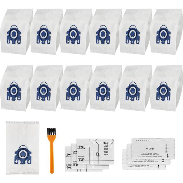 TEMU 8 Pack Vacuum Cleaner Bags With , Complete For Hoover Bags, With 3 Set Air Filter Orange Brush
