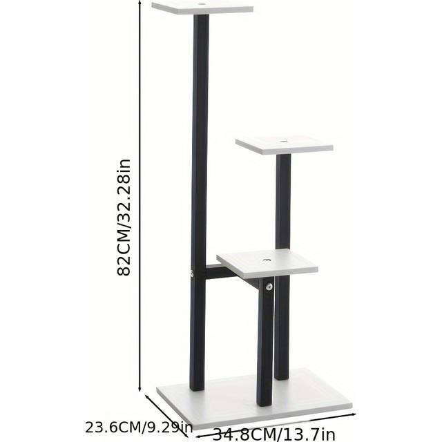 TEMU Metal Plant Stand Home Indoor Outdoor Garden Flower Pots Shelf Wood Display Rack