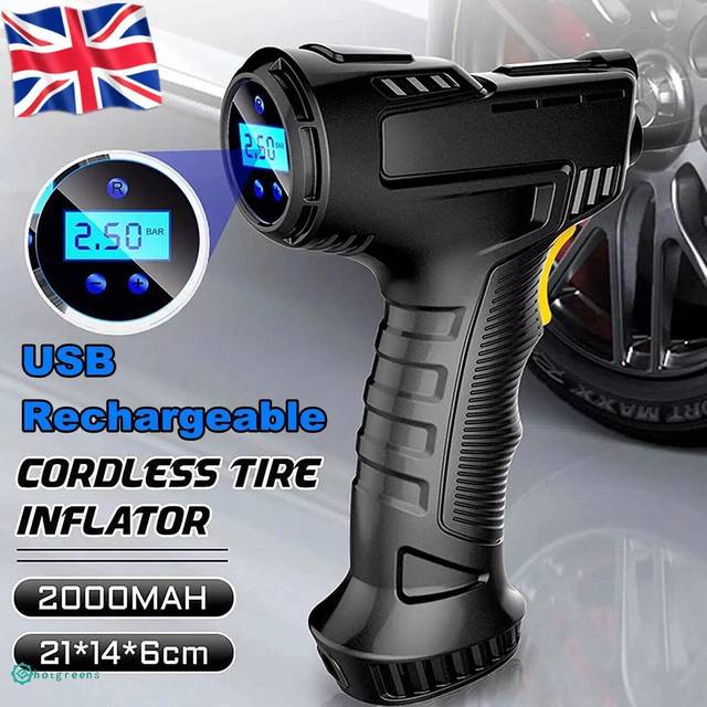 TEMU Car Tyre Inflator Cordless Digital Usb Rechargeable Tire Air Compressor Pump