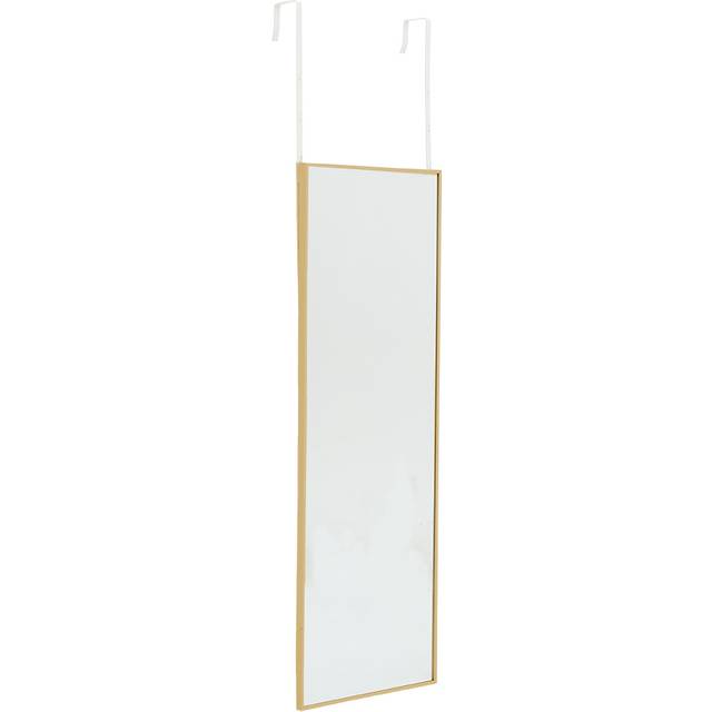 TEMU [chic ] Elegant Full-length Glass Door Mirror, 78x28cm - Golden Metal Frame, Shatterproof, Easy Wall Mount For Bedroom, Bathroom, - Modern With Screws, Mirror|modern Home Decor|contemporary Style