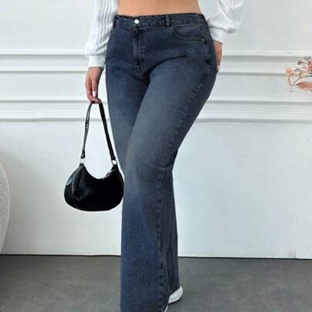 SHEIN WOMEN PLUS SIZE LOW WAIST WIDE LEG BAGGY JEANS