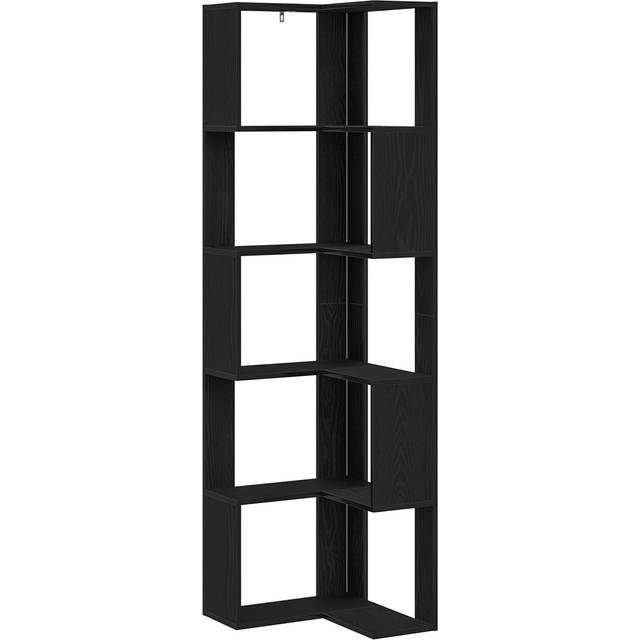 Corner Bookcase - 5 Shelves, Black Oak, 50x50x179 cm, Made from Engineered Wood Vidaxl
