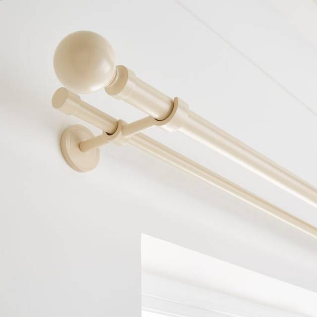 Ashton Double Layer Extendable Metal Curtain Pole - Natural