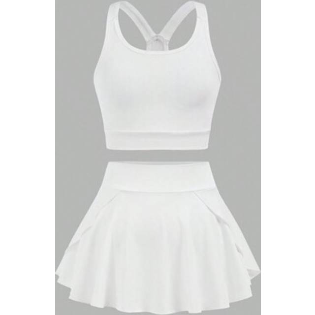 SHEIN Tween Girl Casual Solid Color Knit Tank Top And Pants Set, Suitable For Spring/Summer