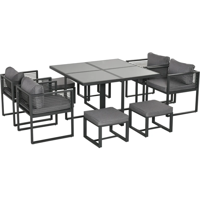 Outsunny 9 Piece Patio Dining Set | TJ Hughes