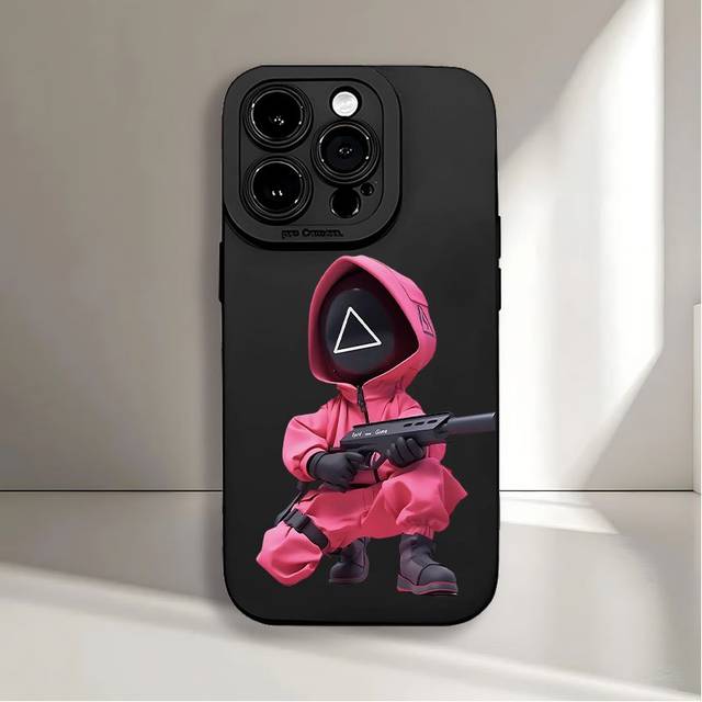 TEMU Ink Game Triangle Pattern Uv Printing Matte Phone Angel Eyes Soft Case Cover With 360 Degree Full Protection For Iphone 16 11 12 13 14 15 Pro Max Xr X/xs 7 8 Plus Se Mini