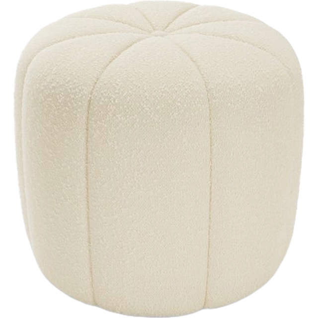 Pumpkin Ivory Boucle Footstool