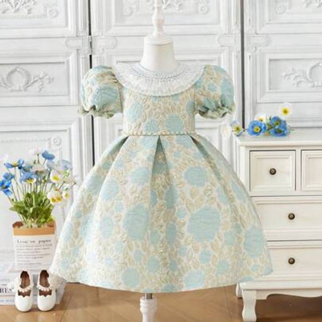 Bröllopsklänning Flickor Ung flicka Ny fest Prinsessan Blomstertjej Högtidlig klänning Festtävling Födelsedagsfirande Värd Balklänning Lång klänning H - Multifärgad (6Y,7Y,4Y,5Y)