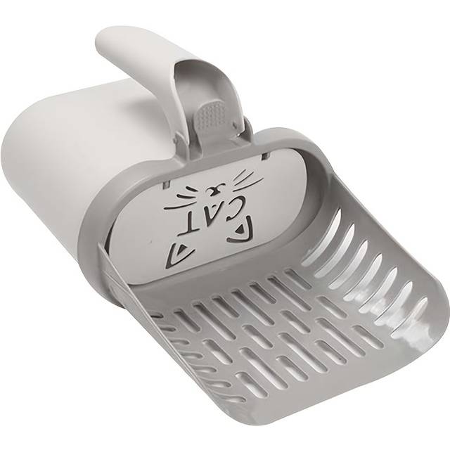 TEMU Pp Polypropylene Cat Litter , Deep Shovel With Integrated Bag Dispenser, Efficient Cleaning Screen, With Integrated Bag Dispenser For All Cat Breeds - Pet Box Maintenance Tool