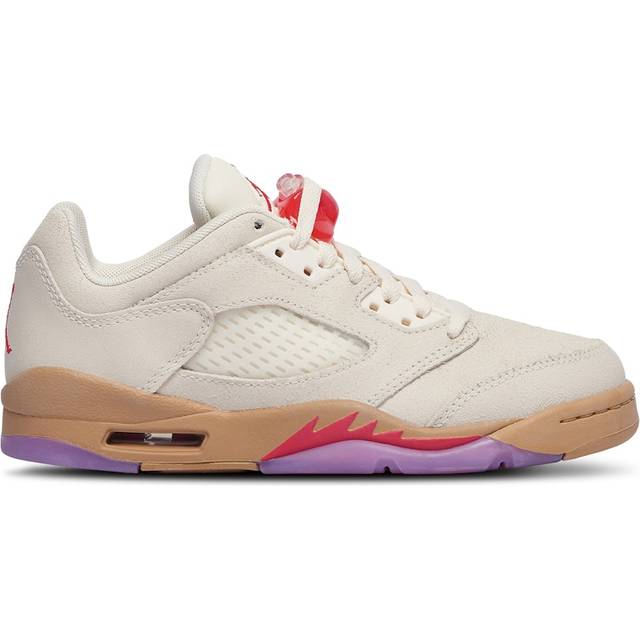 (GS) Air Jordan 5 Retro Low 'Peanut Butter Jelly' HJ5994-106 - Pale Ivory/Fusion Red/Desert - 6.5Y