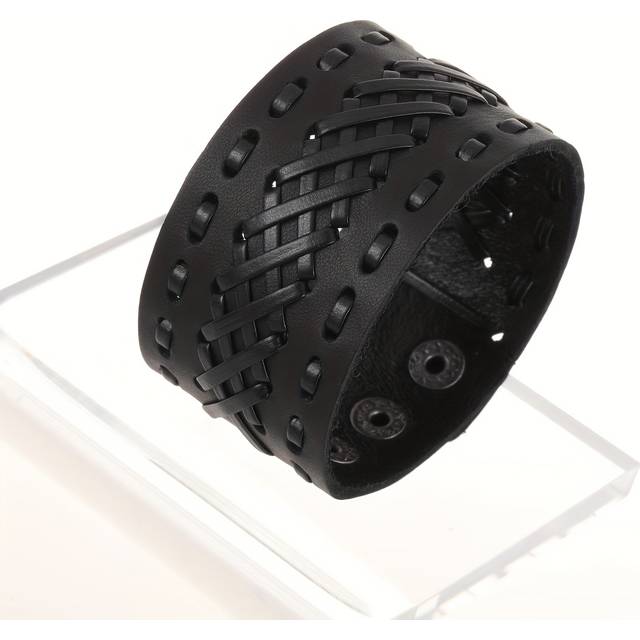 TEMU Leather Men's Bracelet, Soft, Skin-friendly And Comfortable Fashion Jewelry