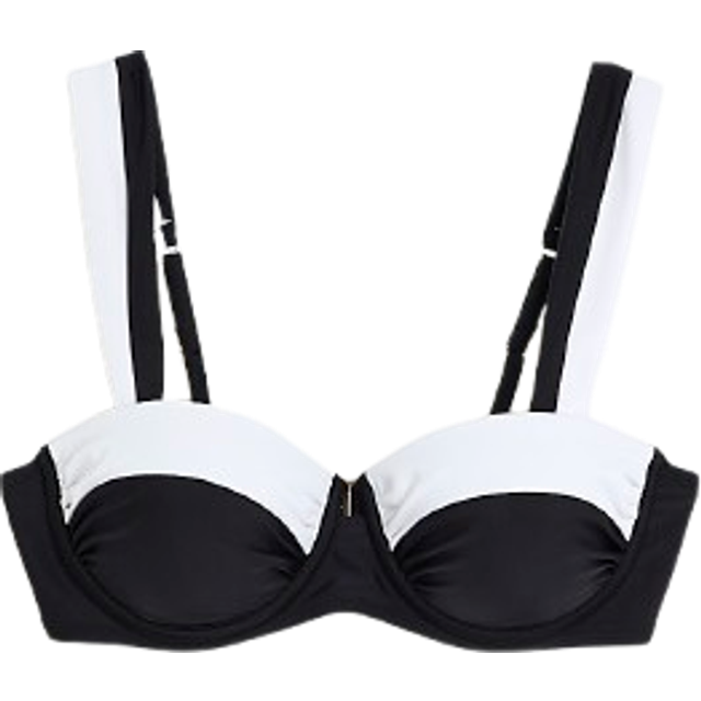 River Island Womens Black Monochrome Balconette Bikini Top - 14