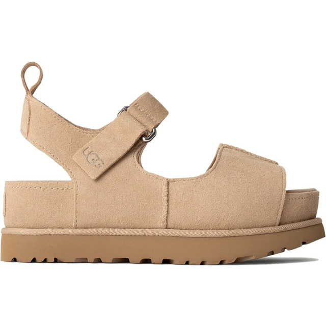 UGG for woman. 1167356 Goldenstar Hi beige leather sandals (37), Flat, Velcro, Casual