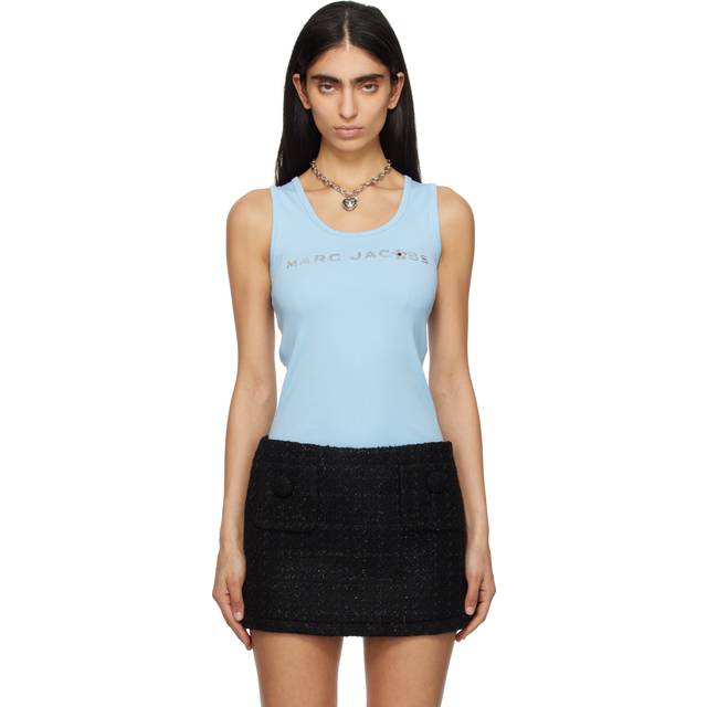 Sequined Daisy Logo Tank Top - SKY BLUE