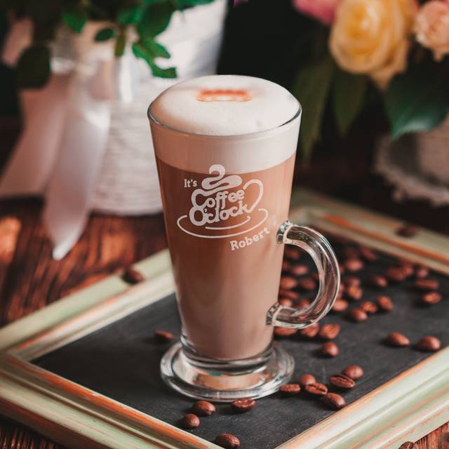 Personalised Coffee o' Clock Latte Glass - Clear